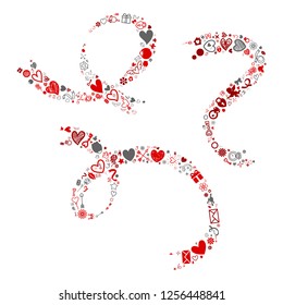 love icon in the red ribbon shape, vector file for EPS10