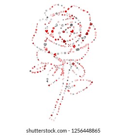 love icon in the red rose shape, vector file for EPS10