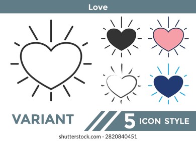 Love icon representing affection, compassion, emotional connection, healthy relationships, care, and positivity. Line, Filled, Color, Hand drawn style.