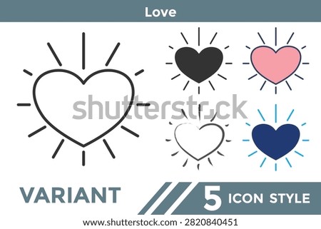 Love icon representing affection, compassion, emotional connection, healthy relationships, care, and positivity. Line, Filled, Color, Hand drawn style.