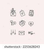Love icon set collection saint valentin happy valentine