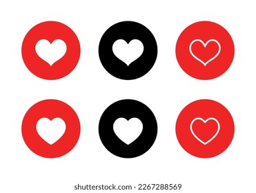 Love Icon Set Sammlung Vektorgrafik. Herz, gleiches Konzept
