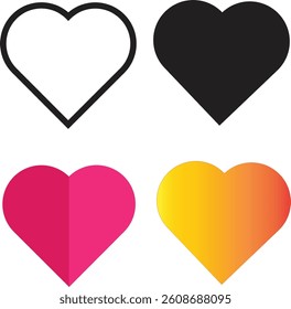love icon set, diffetent type of love icon