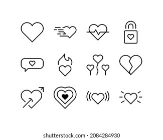 Love icon set. editable stroke. best used for web application, banner, flayer, etc. Vector Illustration with EPS 10 file format
