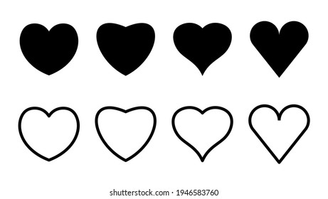 Love icon set. Heart icon vector. Like icon vector.