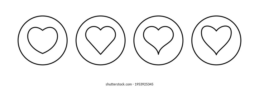 Love icon set. Heart icon vector. Like icon vector.