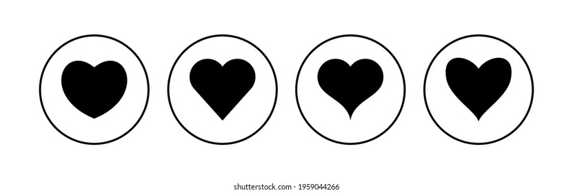 Love icon set. Heart icon vector. Like icon vector.