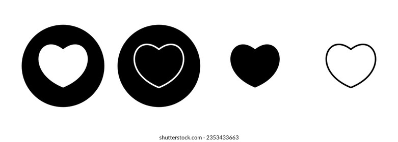 Love icon set. Heart icon vector. Like icon vector.