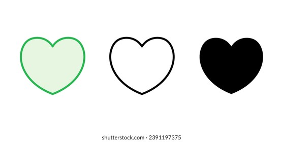 Juego de iconos de amor. Vector de icono del corazón. Como un vector de icono.