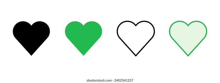 Love icon set. Heart icon vector. Like icon vector.