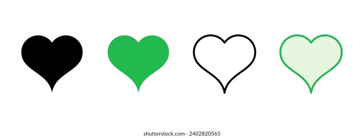 Love icon set. Heart icon vector. Like icon vector.