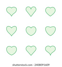 Love icon set. Heart icon vector. Like icon vector.