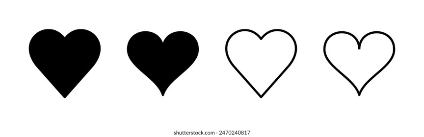 Love icon set. Heart icon vector. Like icon vector.