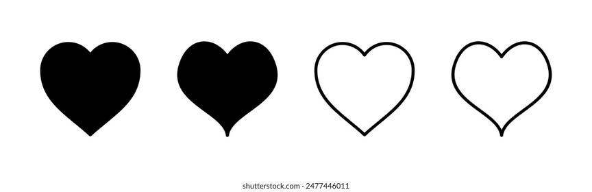 Love-Symbolsatz. Herzsymbol-Vektorgrafik. Wie Icon-Vektorgrafik.