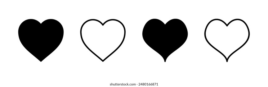 Love icon set. Heart icon vector. Like icon vector.