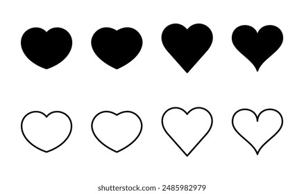 Love icon set. Heart icon vector. Like icon vector.