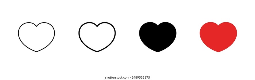 Conjunto de iconos de amor. Vector de iconos de corazón. Como el Vector de iconos.