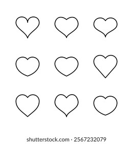Love icon set. Heart icon vector. Like icon vector.