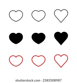 Love icon set. Heart icon vector. Like icon vector.