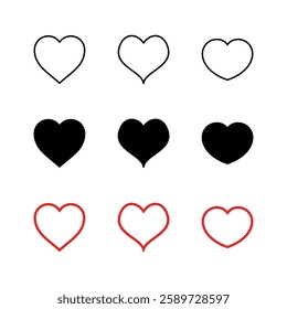 Love icon set. Heart icon vector. Like icon vector.