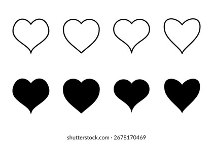 Conjunto de iconos de amor. Vector de icono de corazón. Como el Vector de iconos.