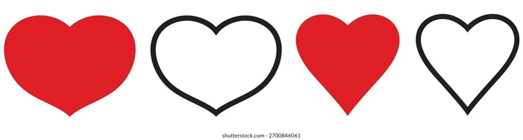 Love icon set. Heart icon vector. Like icon vector.