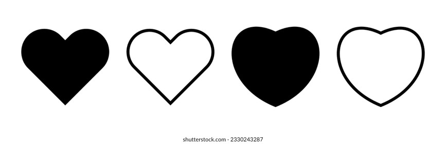 Love icon set illustration. Heart sign and symbol. Like icon vector.