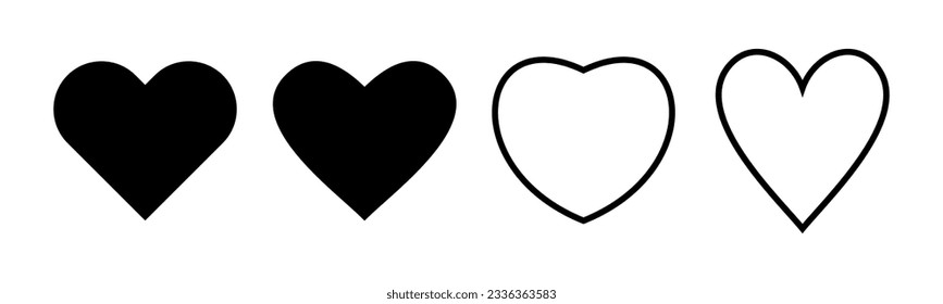 Love icon set illustration. Heart sign and symbol. Like icon vector.