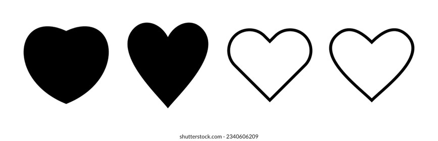 Love icon set illustration. Heart sign and symbol. Like icon vector.
