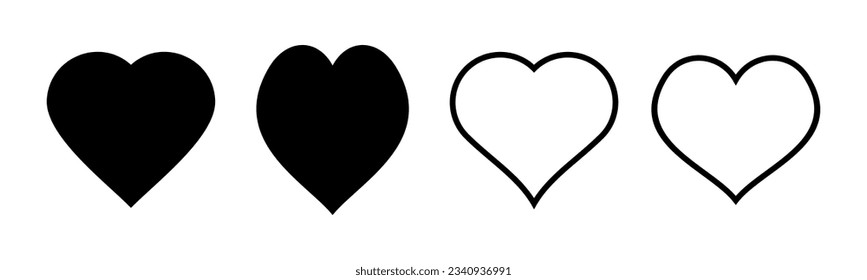 Love icon set illustration. Heart sign and symbol. Like icon vector.