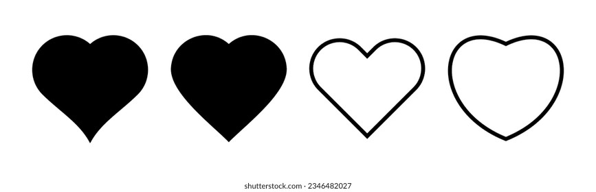 Love icon set illustration. Heart sign and symbol. Like icon vector.