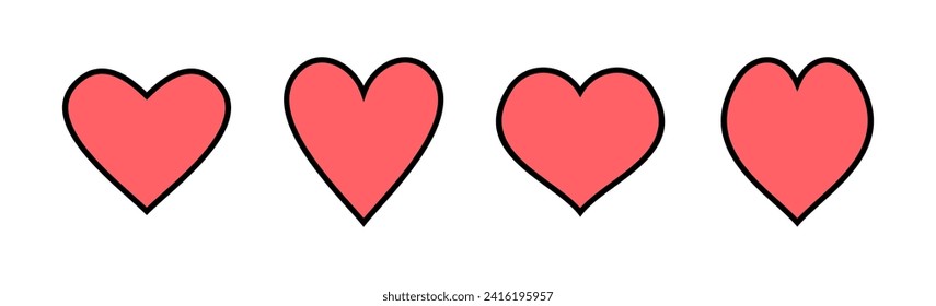 Love icon set illustration. Heart sign and symbol. Like icon vector.