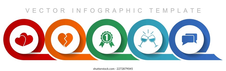 Love icon set, miscellaneous icons such as heart, badge, toast and chat for webdesign and mobile applications, flat design infographic vector template in eps 10