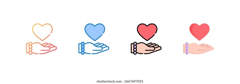 Love icon set multiple style collection