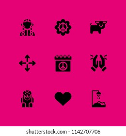 love icon set. prayer, shower and move vector icon for graphic design and web