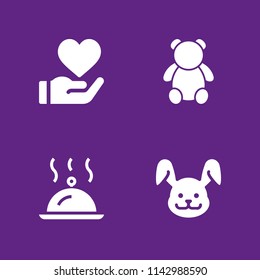 love icon set. room service, rabbit and love vector icon for graphic design and web