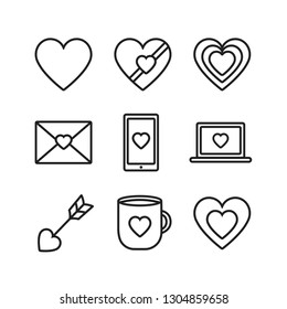 Love icon set Sant Valentine