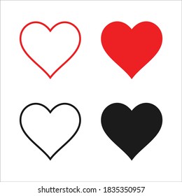 Love icon set. Symbol of love design isolated on blank background.