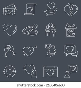 love icon set . love symbol pack vector elements for infographic web. with trend color