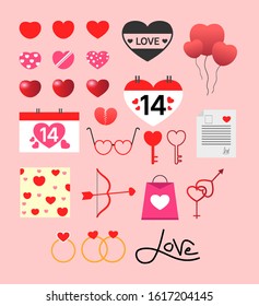 Love Icon Set for Template, Element Valentine and Special Love Day