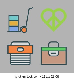 love icon set. vector set about peace, stroller and box icons set.