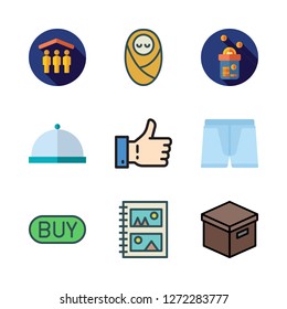 love icon set. vector set about donation, shelter, underwear and dinner icons set.