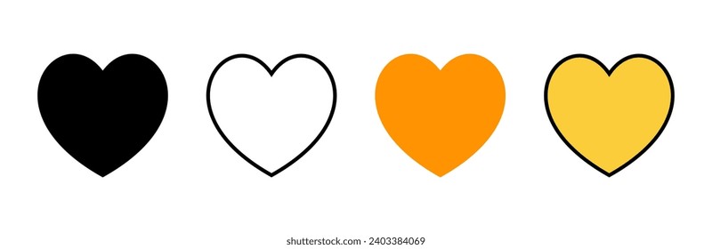 Love icon set vector. Heart sign and symbol. Like icon vector.