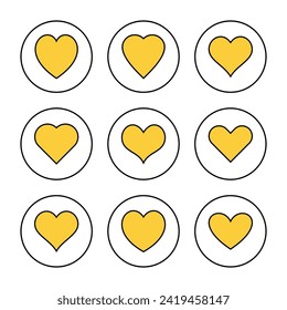 Love icon set vector. Heart sign and symbol. Like icon vector.