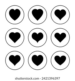 Liebessymbol-Set Vektor. Herzzeichen und Herzsymbol. Wie Icon Vektor.