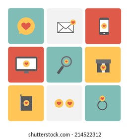 Love icon set. Vector illustration.