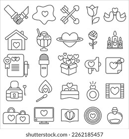 love icon set vector illustration. valentine icon. wedding and datting app icon