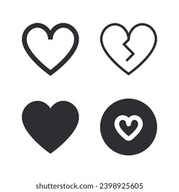 Love icon set vector illustration