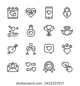 Love icon set vector illustration