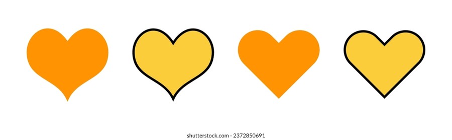 Icono de amor establecido para la aplicación web y móvil. Signo y símbolo del corazón. Como un vector de icono.